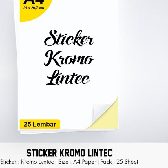 

♛ Stiker Kromo Lintec Putih (A4 / 1 pack = 25 lbr) ✈