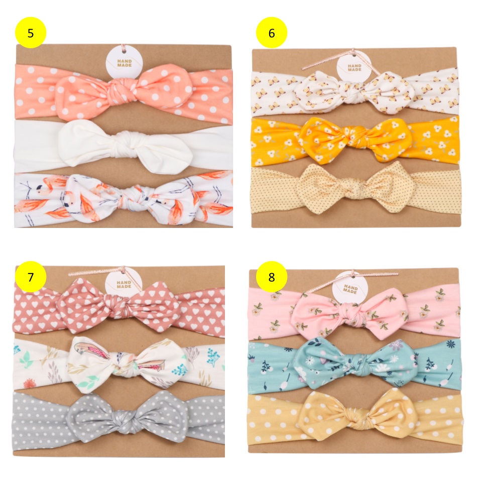 1 Set (Isi 3 Pcs) Bando Bayi / Bandana Bayi / Headband Bayi