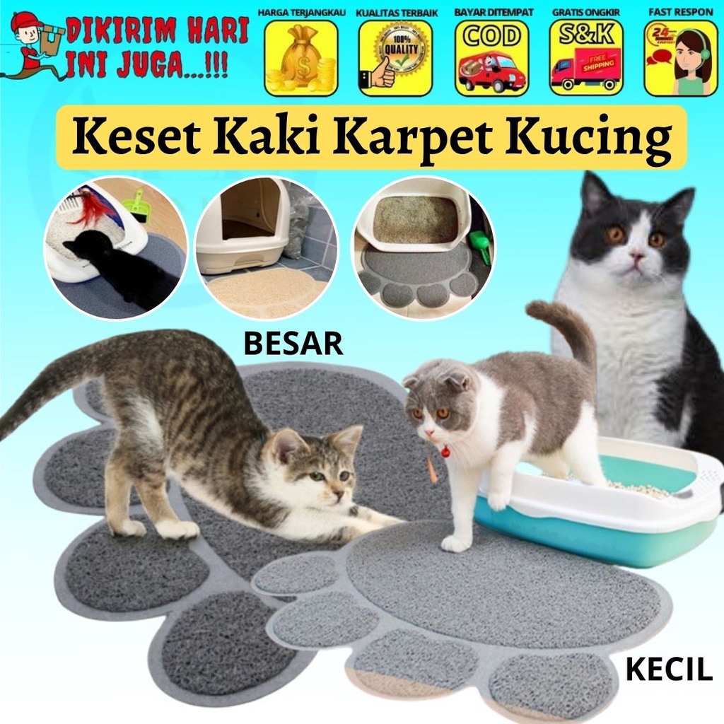 Keset Kaki Karpet Kucing Alas Kandang Pasir Kotoran Kucing Anjing / Paw Cat Litter Mat Tebal dan Cepat Meresap FEFARM