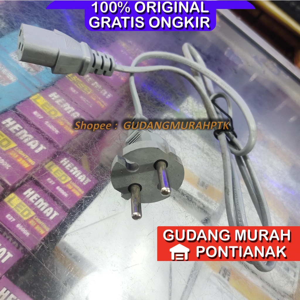 Kabel Power PC 3 pin Kualitas Standard asli warna Abu abu cocok untuk Ricecooker Cosmos dan lain