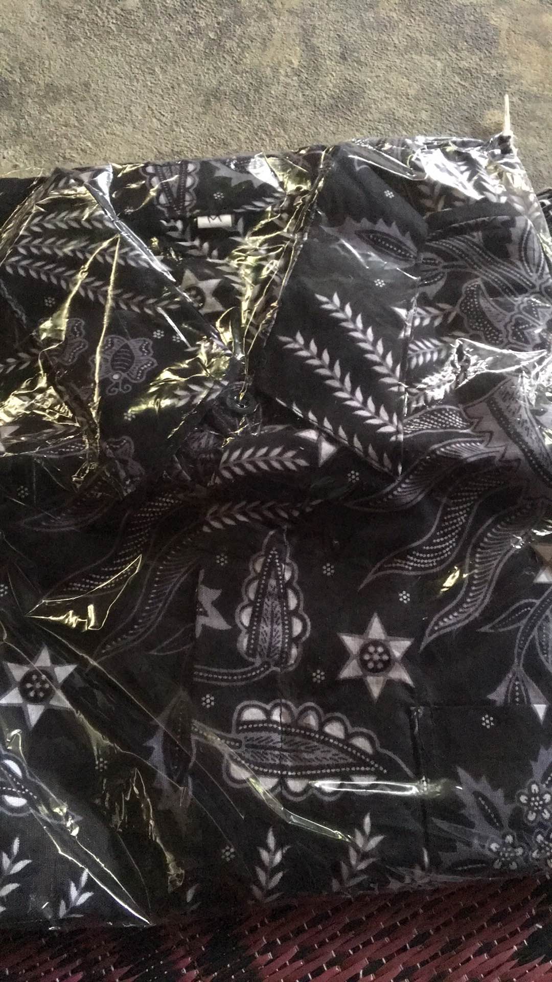 Kemeja Batik Pria Lengan Pendek Size M L Xl Xxl  Bswart Batik Hrb026 Kenongo Hem Panjang Padi