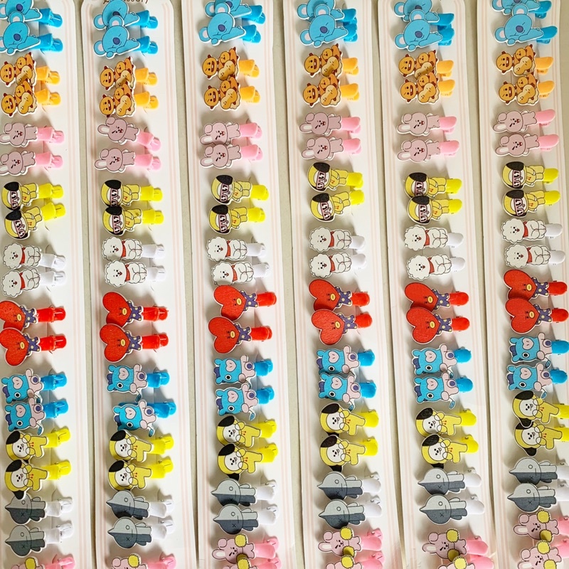 Jepit BTS BT21 Kayu cocor bebek 20pc grosir