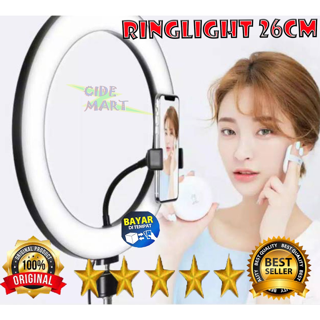 [TERMURAH] RINGLIGHT 26 CM / RING LIGHT 26CM LIVE STREAMING TIKTOK / LAMPU STUDIO RINGLIGHT