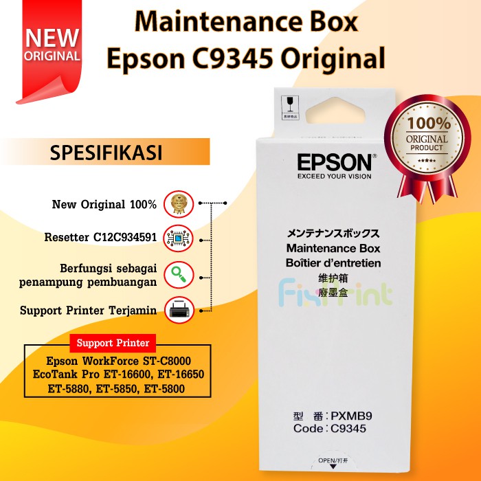 Maintenance Box Epson C9345 C12C934591 PXMB9 Reset Waste Tank Printer  L15150 L15160 M15140 L6550