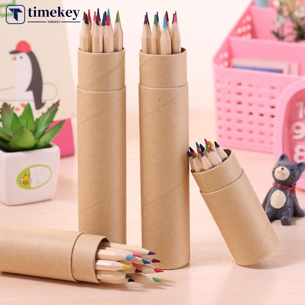 Timekey Pensil Warna 12 Warna Dengan Kotak Untuk Menulismenggambar N1S4