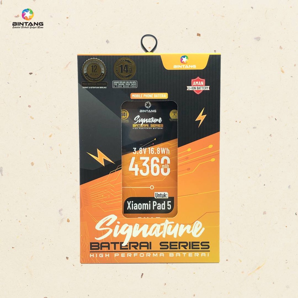 BATERAI BINTANG SS  XIAOMI MI PAD 5 BN4E