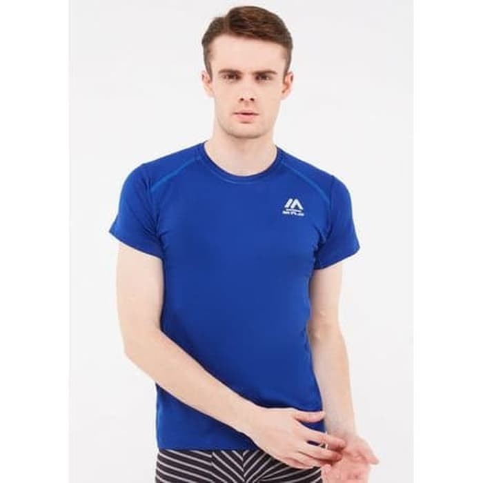 MASTERMAN GOPLAY ELEMENT SPACE DYE KNIT BLUE KAOS LARI GYM OLAHRAGA