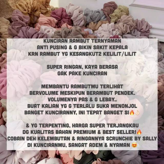 Medan Termurah Scrunchie atau cempol Cantik untuk sanggul rambut bahan katun adem ikat rambut cepol hijab