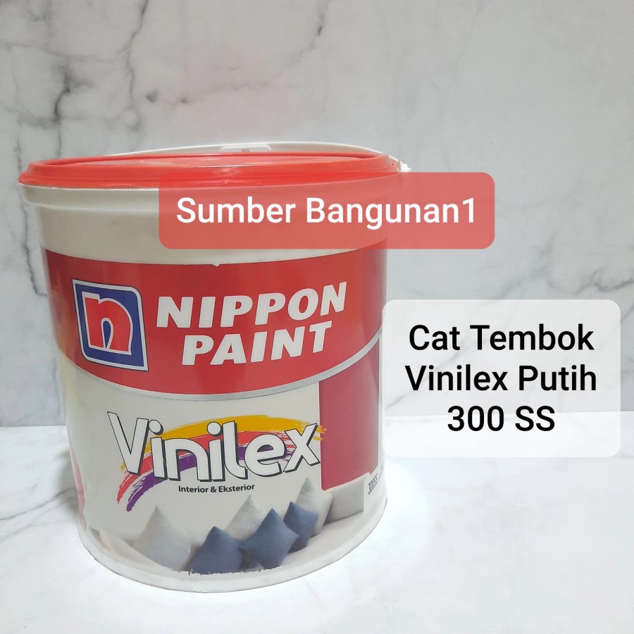 Cat Tembok plafon vinilex putih 300 SS [Untuk Instant/Same day] cat dinding triplek 5 kg