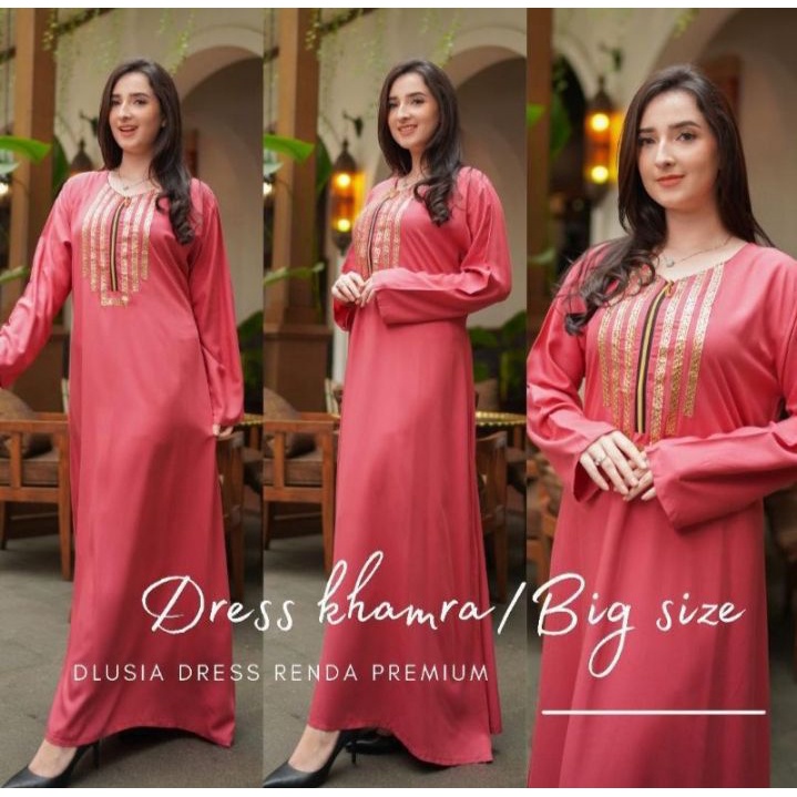 Dress Khamra Jumbo Bigsize Dlusia Dress Renda Premium Terbaru