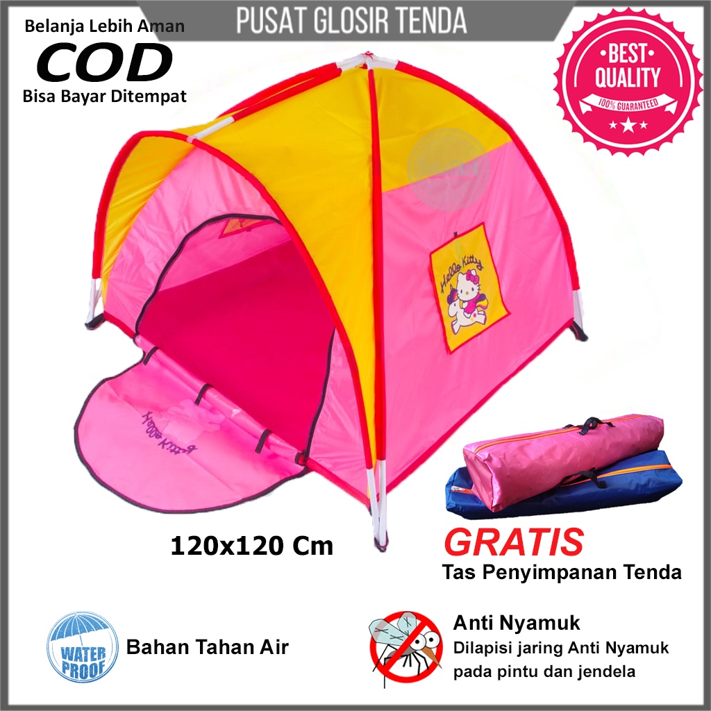 ( Hello Kitty Pink ) Tenda Anak Ukuran 120x120 cm Tenda Camping Tenda Mainan Anak Tenda Anak Karakte