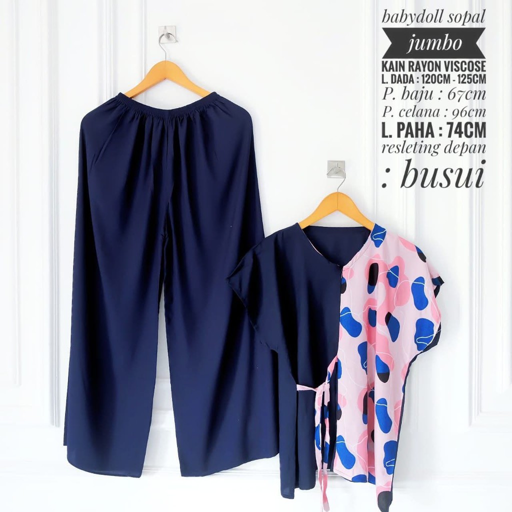 SETELAN BABYDOLL RAYON JUMBO LD 120-125
