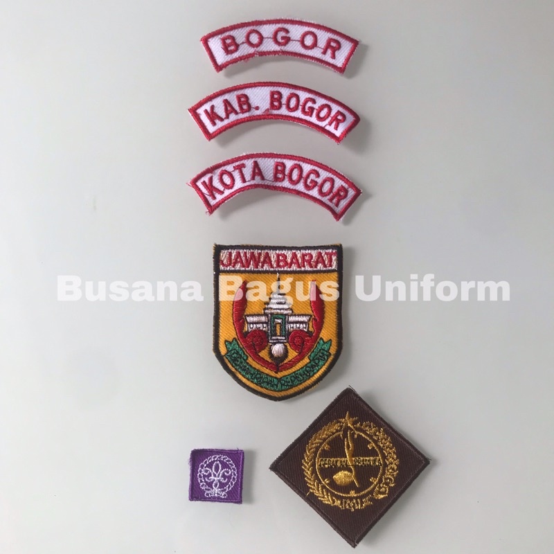 [CEWE COWO] Paket Set Lengkap Badge Bet Atribut Bordir Pramuka Laki Laki dan Perempuan Jawa Barat Ko