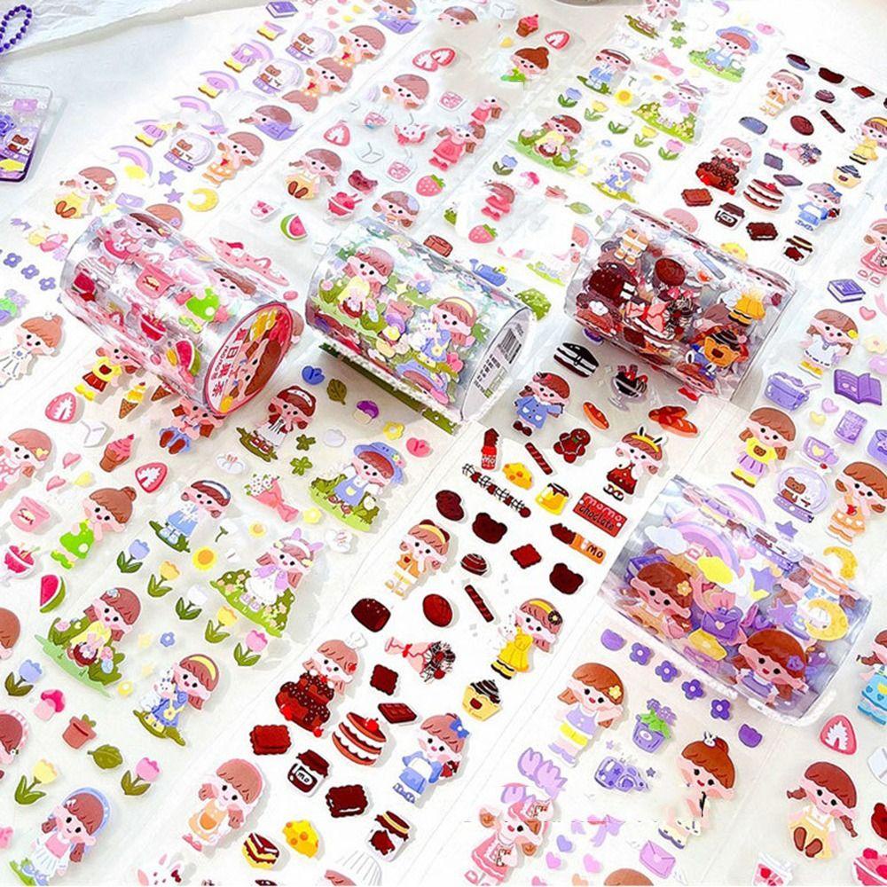 Mxbeauty DIY Scrapbook Stiker Gadis Kecil Kartun Dessert Notebook Tangan Akun Perlengkapan Sekolah Diary Jurnal Stiker Hewan Peliharaan