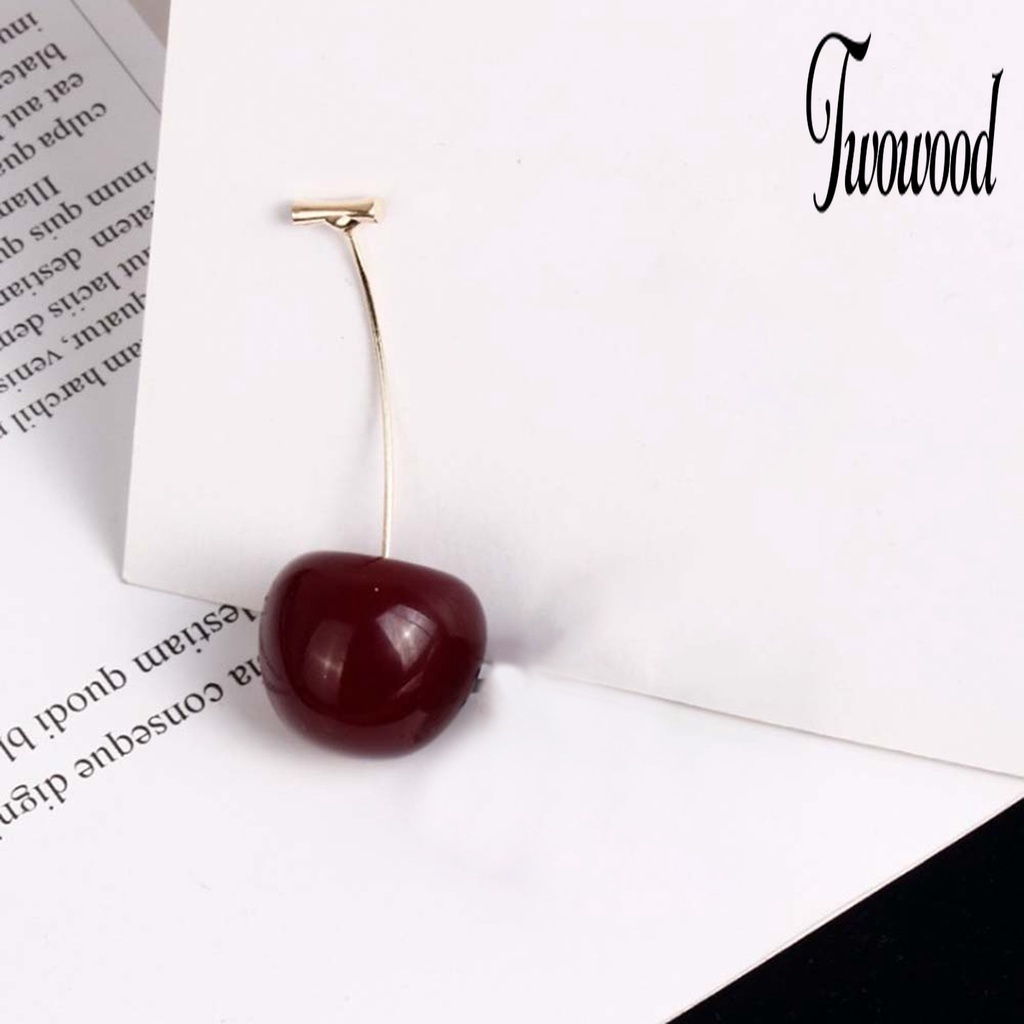 Anting Juntai Bentuk Cherry Bahan Alloy Untuk Kencan