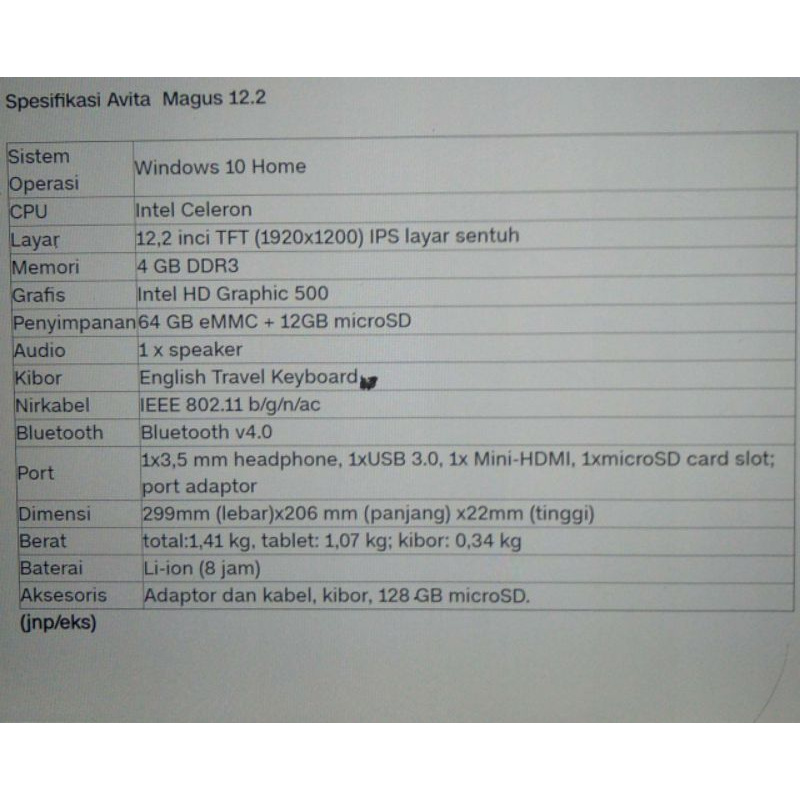LAPTOP AVITA MAGUS 12.2
