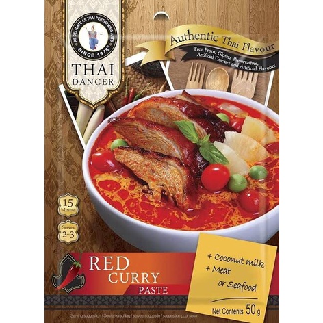 

RED CURRY THAI DANCER 50 GR KARI MERAH PASTE KHAS THAILAND HALAL ENAK