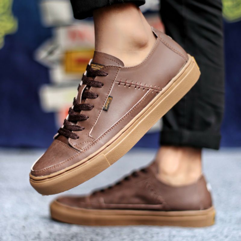 DANTE LOW | Sepatu Kulit Asli Sneakers Pria Casual Skate Santai Kets Nongkrong