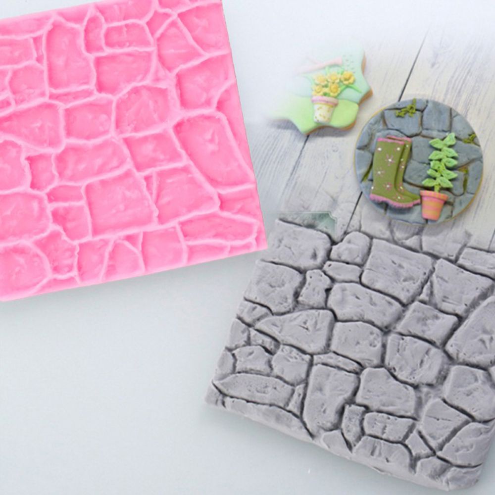 POPULAR DIY 3D Castle Farm Chocolate Baking Sugar Craft Rock Stone Fondant New Bakeware Cake Mold Kitchen Wall Silicone Mould