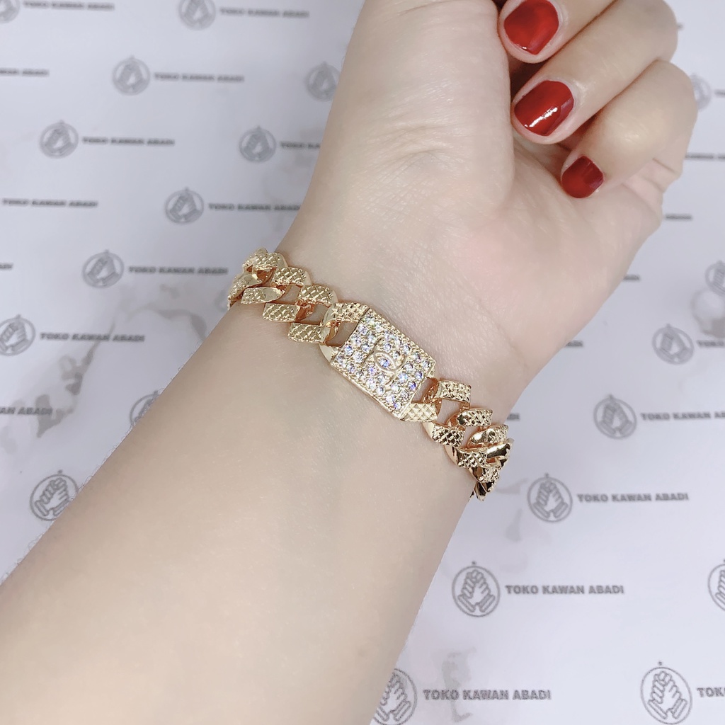 Gelang Tangan Xuping Gold Perhiasan Fashion Wanita Dewasa Motif Rantai Elegant *10