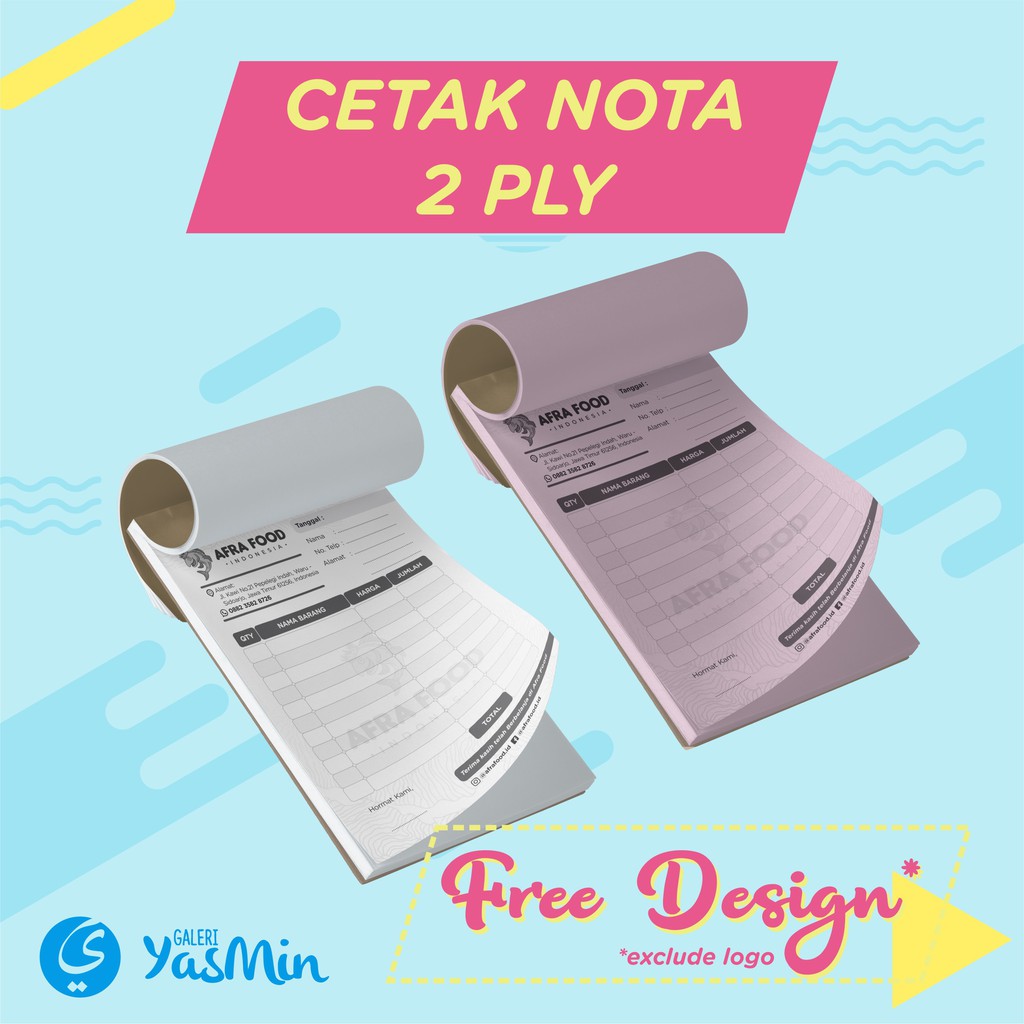 CETAK NOTA 2 PLY CUSTOM 1 RIM