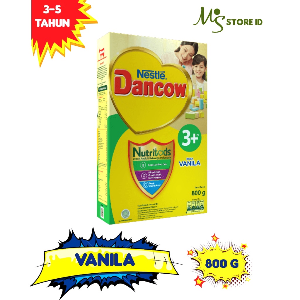 

Dancow 3+ dengan Nutritods 200gr, 400gr, dan 800gr, Varian Rasa Madu / Vanila / Cokelat Box, Nestle Susu Pertumbuhan Anak Usia 3-5 tahun