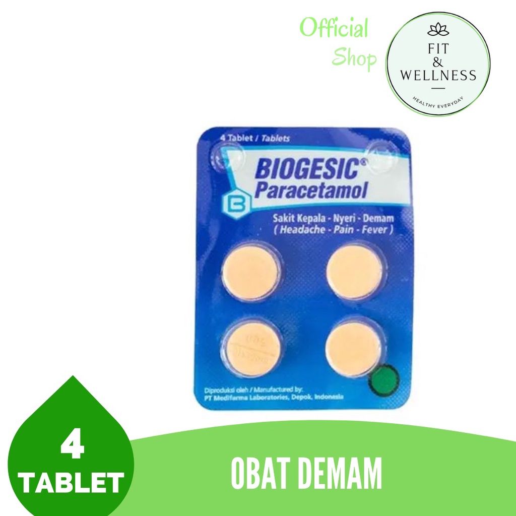 apotek jaya Biogesic Paracetamol - Fever Medicine, Headache and Dental Pain Reliever /Obat Demam, Pe