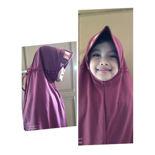 JILBAB SEKOLAH ANAK MERAH  MARON
