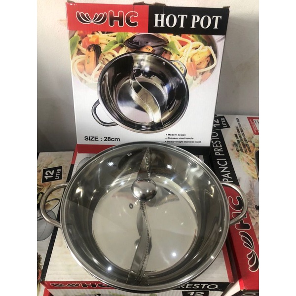 Jual Panci Hot Pot Sekat Suki Shabu Stainless Mangkok Sop Cm Shopee Indonesia