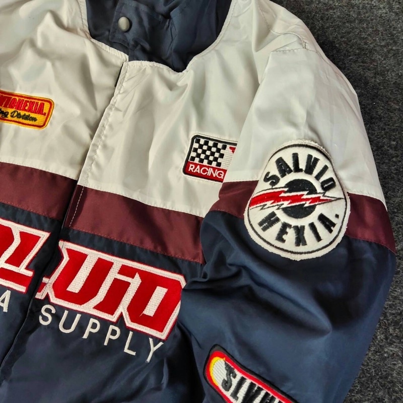 Jaket Nascar Slvhx Racing Team Jaket Salvio Hexia Jaket Parasut Salviohexia Jaket Pria White Petro