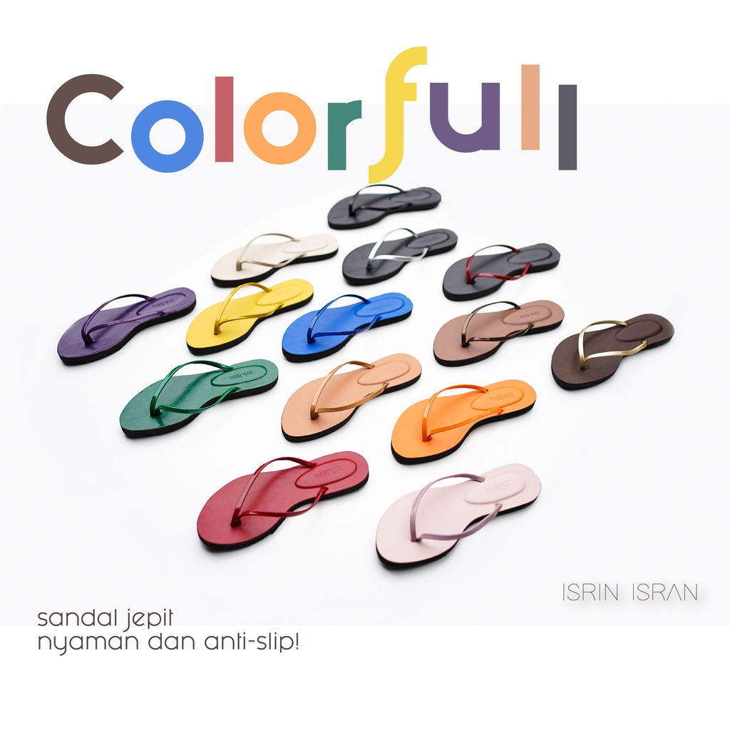 ISRIN ISRAN ORIGINAL Sendal Jepit Wanita Sandal Teplek Terbaru Sendal Wanita Kekinian