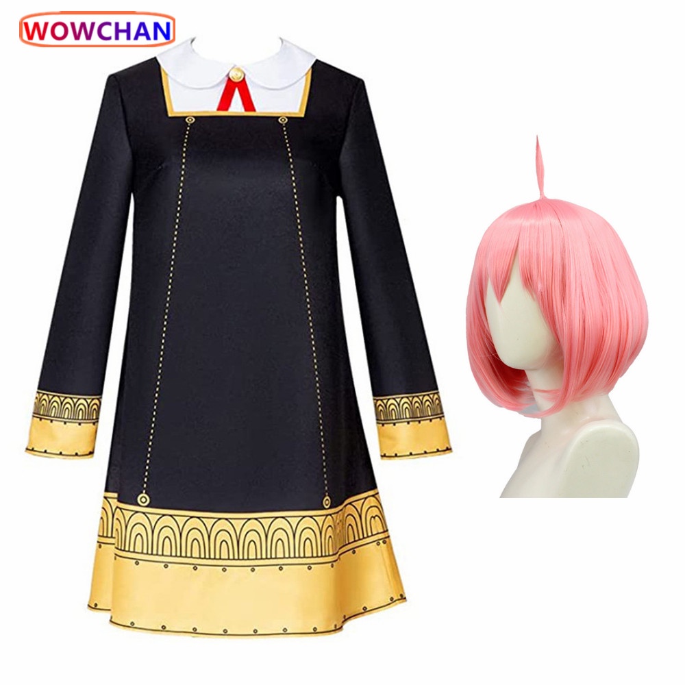 Adults Kids Anime SPY X FAMILY Anya Forger Black Dress Uniform Cosplay Costume