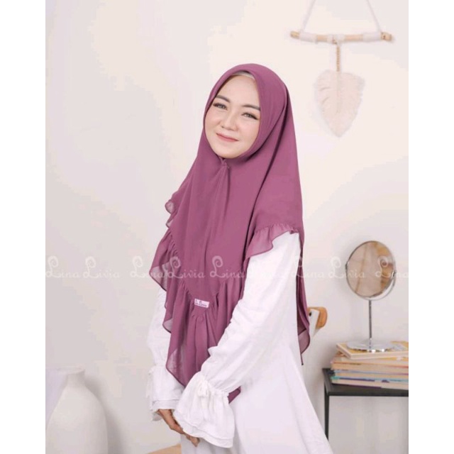 FIRSTY Linalivia hijab Ameera kerudung Khimar by Linalivia hijab instan