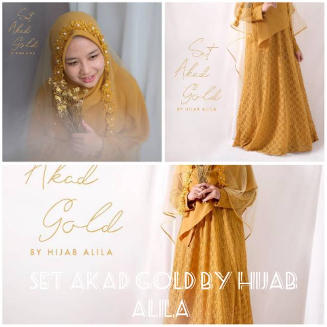 SET AKAD GOLD HIJAB ALILA