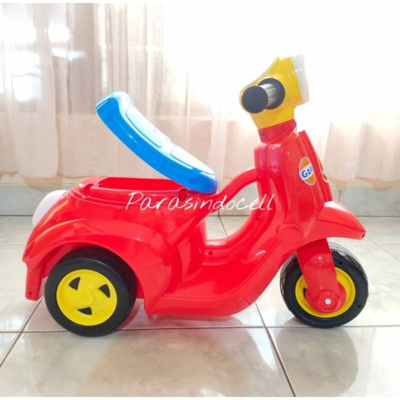 Mainan Tunggang Sepeda Motor Vespa Anak- Mainan Motor Vespa Dorong Anak