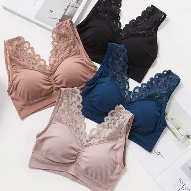 Medan Termurah KD01 Bra Tanpa Kawat Bahan Halus Import/BH renda Elastis Sexy