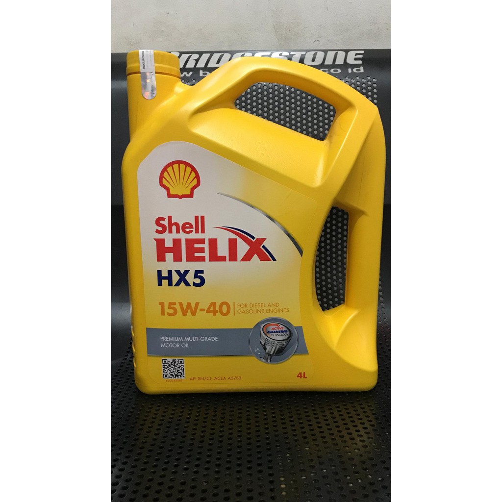 Best Seller Oli Mesin Mobil Shell Helix Hx5 Api Sn Cf Acea B3 B4 Hologram Shell Kuning Galon 4L
