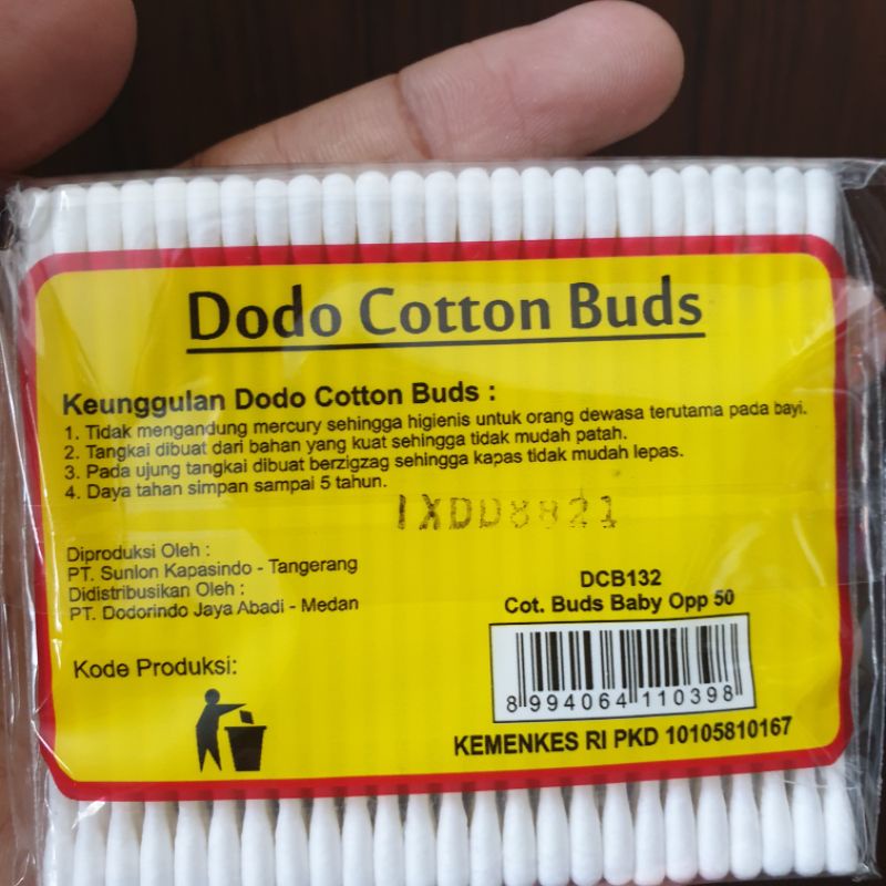 Dodo Cotton Buds Baby isi 100s | 50s  Non Mercury Cotton Bud Higienic Extra Fine Bayi Newborn Dodo