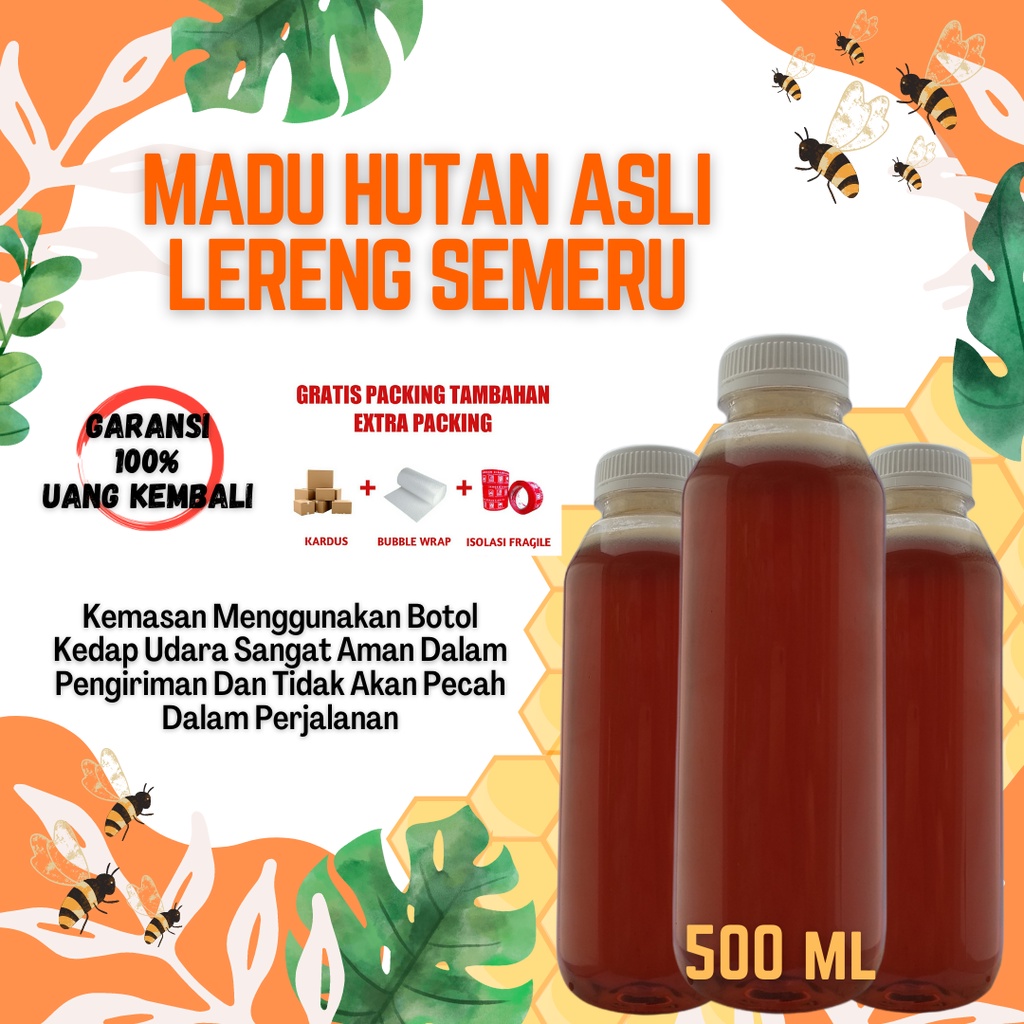 

Madu Hutan Asli Murni 100% Madu Hutan Asli Lereng Semeru 500ml Natural Produk Ara green Shop