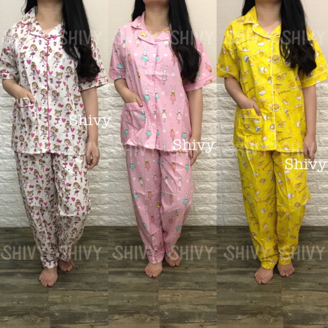 TERLARIS!! PIYAMA PREMIUM COTTON PIYAMA LUCU REMAJA WANITA PIYAMA DEWASA PIYAMA MOTIF GROSIR ECER