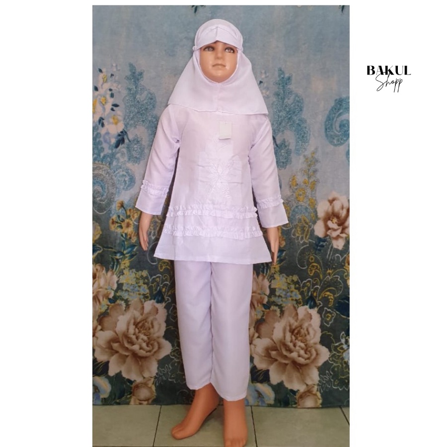 setelan Baju muslim anak perempuan  Populer Usia 1-12 Tahun Bahan Katun Adem Nyaman Lembut