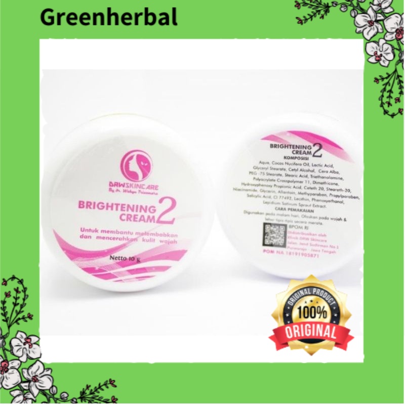 Drw Skincare Cream Malam Brightening 2 Original BPOM