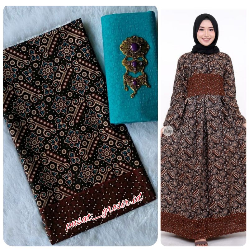 BATIK JARIK SOGAN MOTIF MATARAM BIRU SET EMBOS