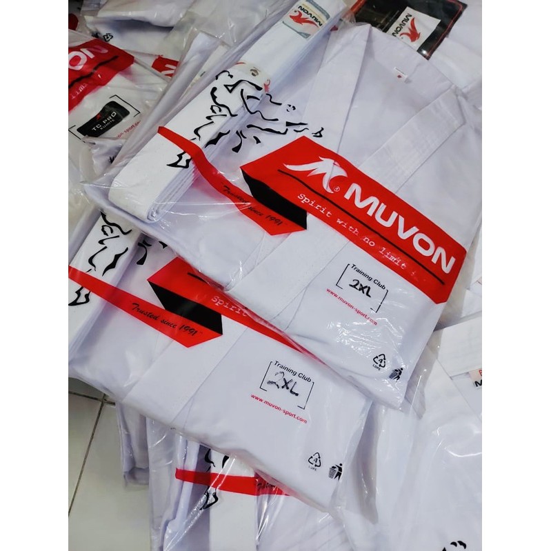 Baju Karate MUVON,NJIRO Pemula Anak Dewasa Baju Karate Latihan Baju Beladiri Original  Muvon
