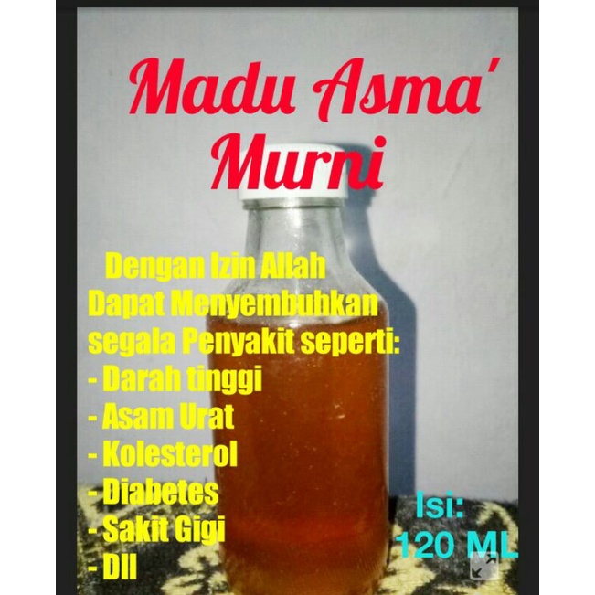 

Madu Asmak Mujarab Obat segala Penyakit 120 ml