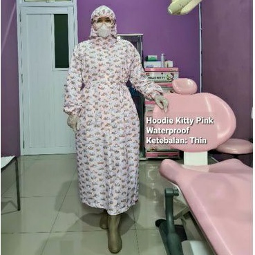 Medical Gown APD motif coating waterproof anti droplet anti virus motif cantik READY STOCK