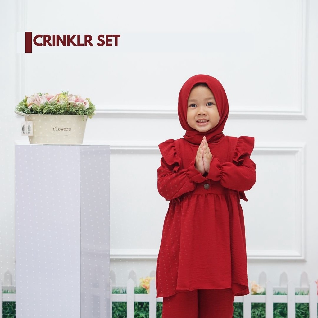 Jual Baju Bayi Muslim Terbaru/ Baju Anak Muslim Terbaru Crinke Set