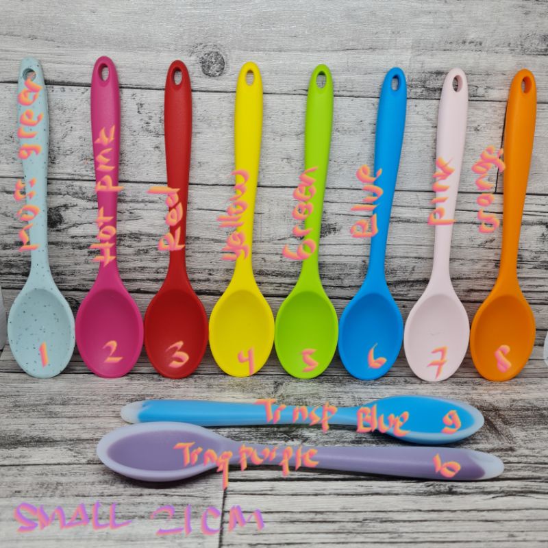 small silicone cooking spoonela / sendok oval kecil tebal 21cm