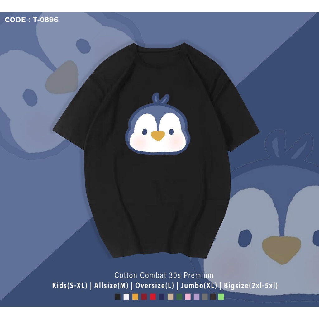 T-SHIRT / KAOS GAMBAR PINGUIN FACE / BAHAN COMBE 30S / TERIMA CUSTOM TEE / RESELLER WELCOME