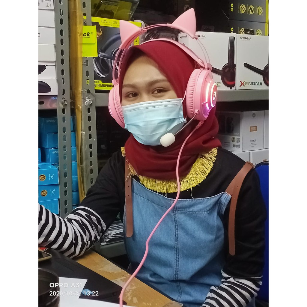 DAREU EH-469 Pink Edition Gaming Headset Kitty headset gaming 7.1 DAREU ORIGINAL GARANSI 1TAHUN